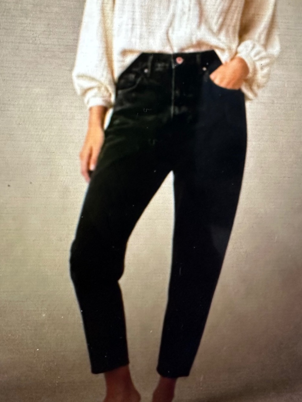 Free People ,We The Free Mom High-Waisted Tapered stone wash Denim